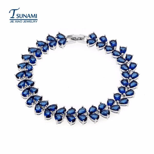 

four colors of the water of zircon bracelet a gift for a female wedding party sl-005, Black