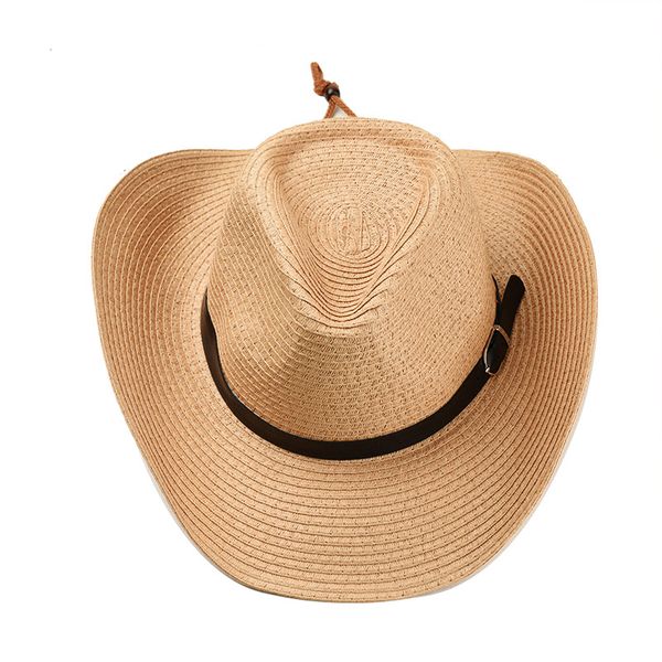 

men cowboy roll up straw hat for women plain leather hat outdoor travel summer sun hats breathable, Blue;gray