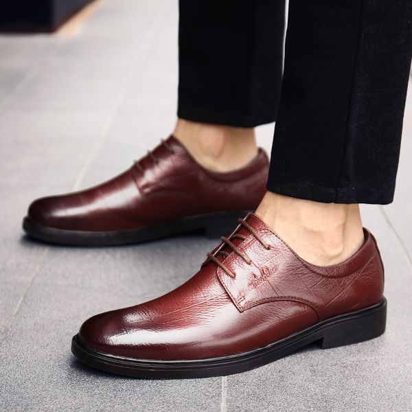

leather casual shoes men autumn fashion british walking shoes male design new brand formal footwear black men's *1636