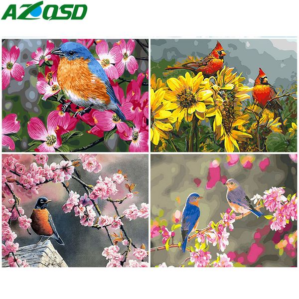 

azqsd unframe раскраска by numbers животные diy расписанные подарки акриловых краски картина масло в цифрах птице декор для дома