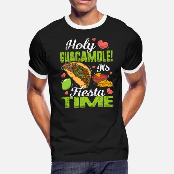 

holy guacamole it's fiesta time funny cinco de t shirt men custom 100% cotton round collar costume crazy funny casual spring autumn vin