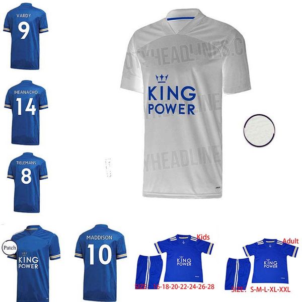 

men kids leicester soccer jersey kits 20 21 home away football shirt city vardy tielemans 2020 2021 ndidi maddison ayoze maillot de foot, Black;yellow