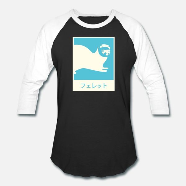 

ferret in japanese t shirt men custom 100% cotton s-xxxl unique interesting humor spring autumn original shirt, White;black