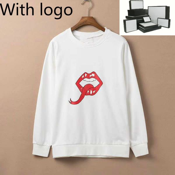 

Fashion 20FW Hoodies for Women Sweater Lips Printed High Quality Sweatshirts with Long Sleeeve Women Hoodies Without Box