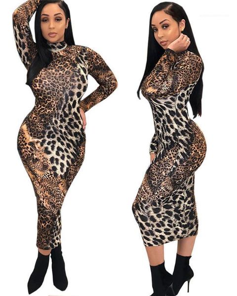 

club female clothing leopard womens designer dresses long sleeve leopard print females dress night, Black;gray