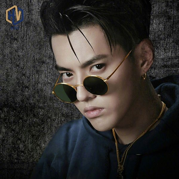 

male female general sunglasses celebrity same paragraph outdoor round prince mirror retro mirror silica gel nose pads, White;black