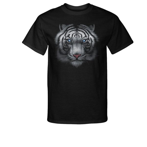 

2019 fashion cotton tee shirt fashion white tiger face big cat t-shirt