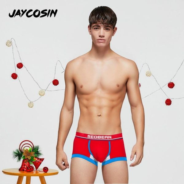 

jaycosin brand new men underwear fashion stamp men boxer short cotton underwear paneled striped casual elastic slim panties, Black;white