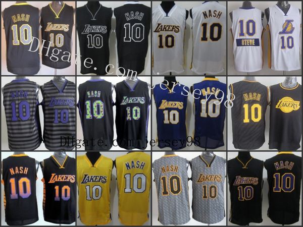 

los angeles laker steve nash white green men red jersey, Black