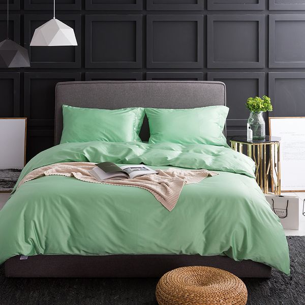 

bedding sets duvet cover 4 pcs solid color sampe style high density 60s machine wash green pink white blue purple