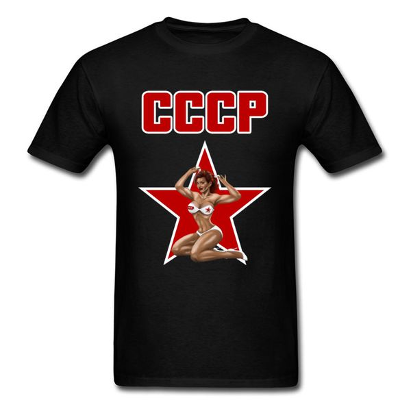 

soviet cccp t-shirts ussr hammer and sickle army military tshirts pin up cccp communism russian t shirt plus size 3xl black