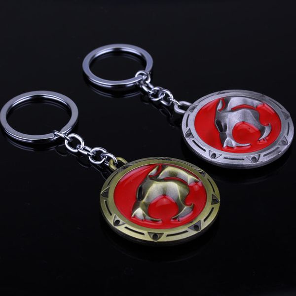 

zxmj movie cartoon thundercats figure toy round keychain key chains car keyring lovers jewelry 2020 hot, Silver