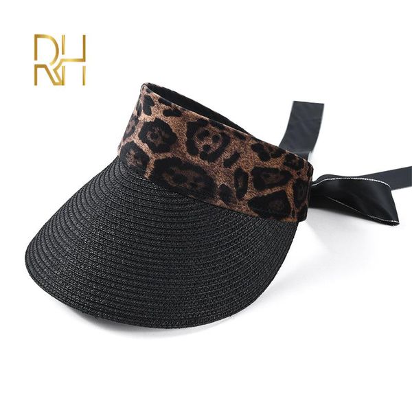 

sun visor cap women summer wide brim straw hats leopard print ladies sunshade beach hat casual empty cap gorras casquette rh, Blue;gray