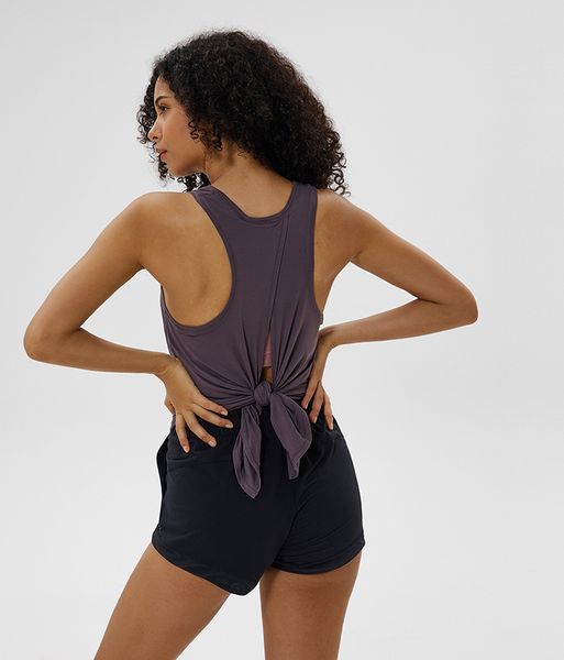 

women lu yoga vest t-shirt hollow back sports fitness tank yoga running gym jogging vest, White;red