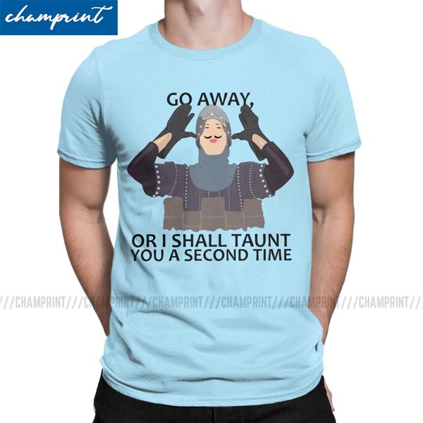 

удивительный monty python французского рыцарь go away футболка мужского хлопок футболка holy grail king arthur comedy тройники gift idea оде