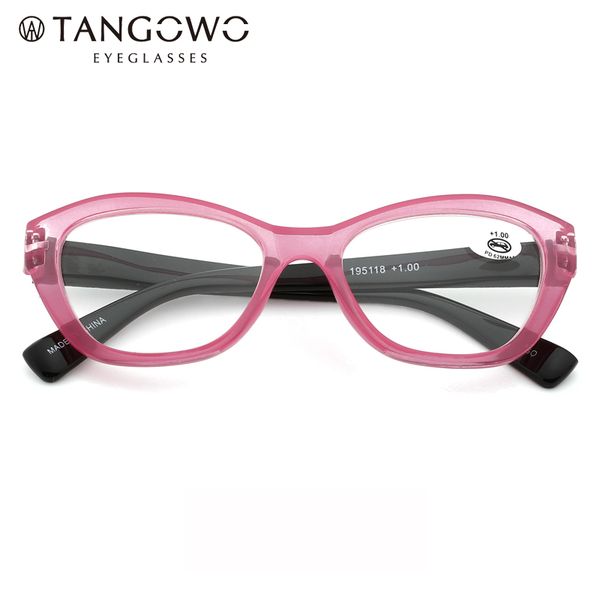

tangowo womens pocket printed reading glasses frame women candy colour cat eye presbyopic hyperopia reader +1.0 to 4.0, White;black