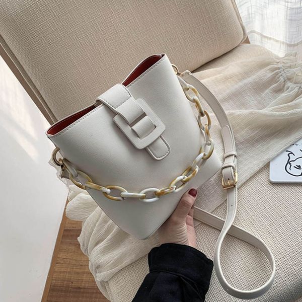 

casual acrylic bucket bags for women crossbody bag fashion small lady handbags designer female travel pu shoulder bags