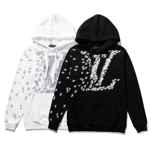 

mens clothing homme hooded sweatshirts mens women stylist letter embroidery hoodie high street hoodies pullover sweatshirts m-2xl, Black