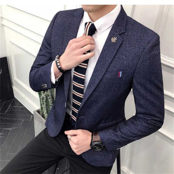 

blue wedding suit blazer men fall spring mens business casual suit jacket slim fit male coat, White;black
