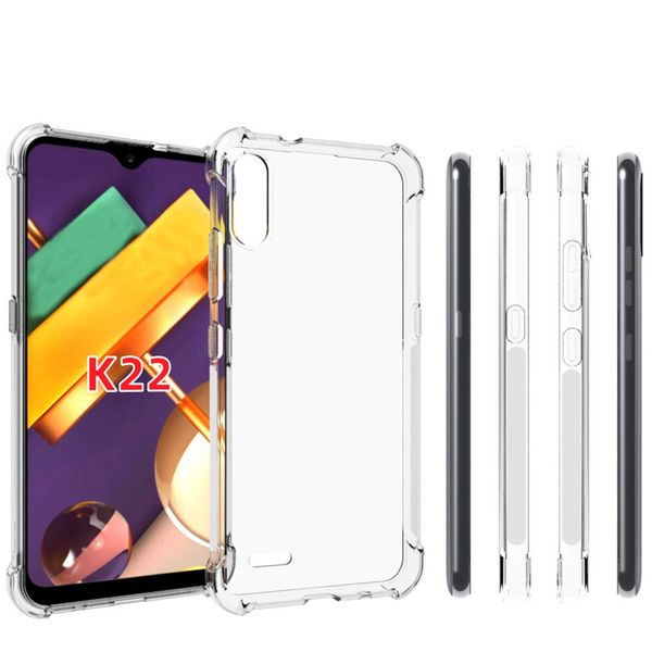 

for lg k22 q60 crystal clear case anti knock edge soft transparent tpu back cover mobile