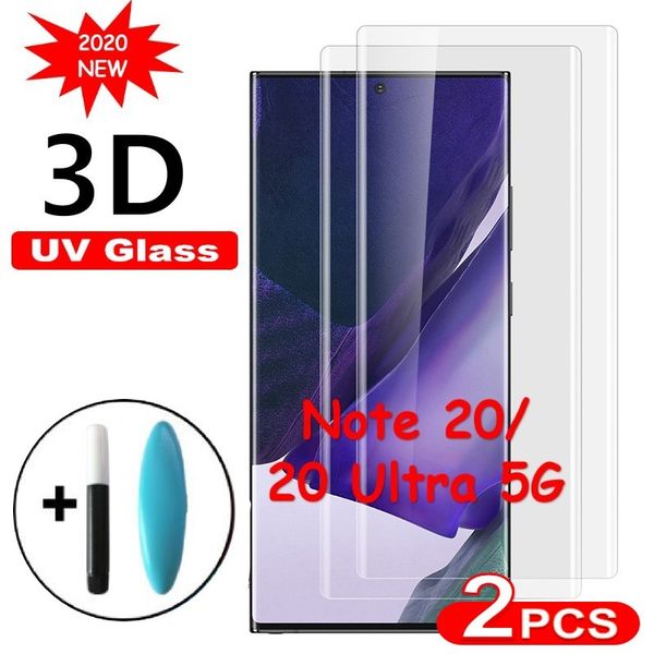 

2pcs uv glass for samsung galaxy note 20 5g full nano liquid screen protector for samsung note 20 ultra 5g tempered glass film