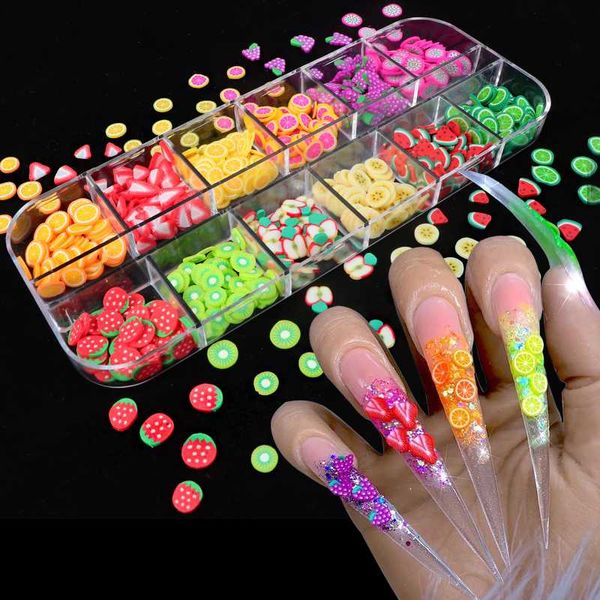 Nail Art Decorações 3D Fruta DIY Design minúsculo fatias decoração acrílico beleza polímero polímero adesivo adesivo acessório