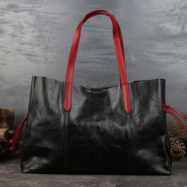 

2020 new brand female genuine leather handbags ladies casual elegant shoulder messenger bag cow leather handmade woman bags big
