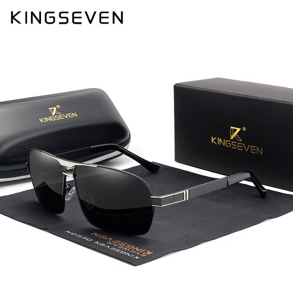 

kingseven polarized sunglasses men driver mirror sun glasses male fishing female eyewear for men n7855, White;black