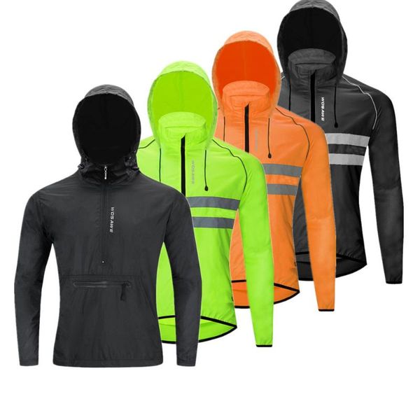 

wosawe breathable reflective women men cycling jackets cycle vest wind coat bicycle mtb bike wear water repellent windbreaker, Black;red