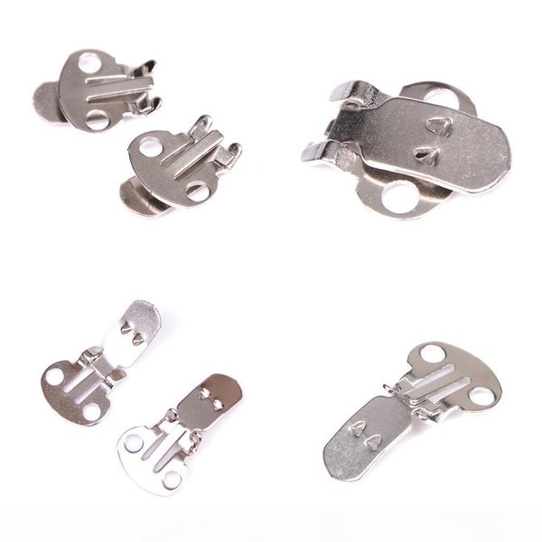 

10pcs set silver color blank stainless steel flower shoes clips on findings diy craft buckles for shoes accessories, White;pink