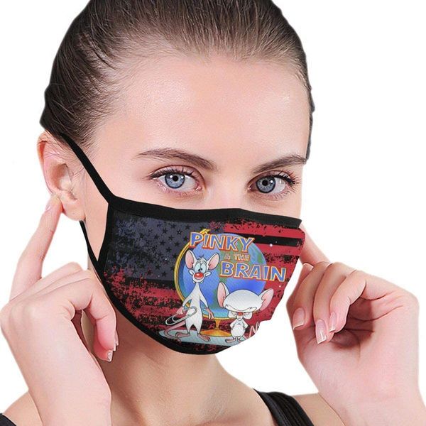 

n/c pinky and the brain seamless dust cover washable face cover reusable with filter black