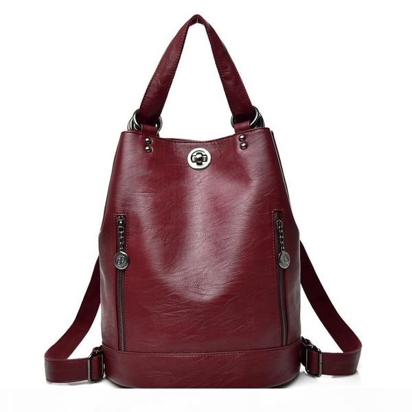 

spring female backpack mochila feminina casual multifunction schoolbag women leather backpack female shoulder bag sac a dos travel back pack