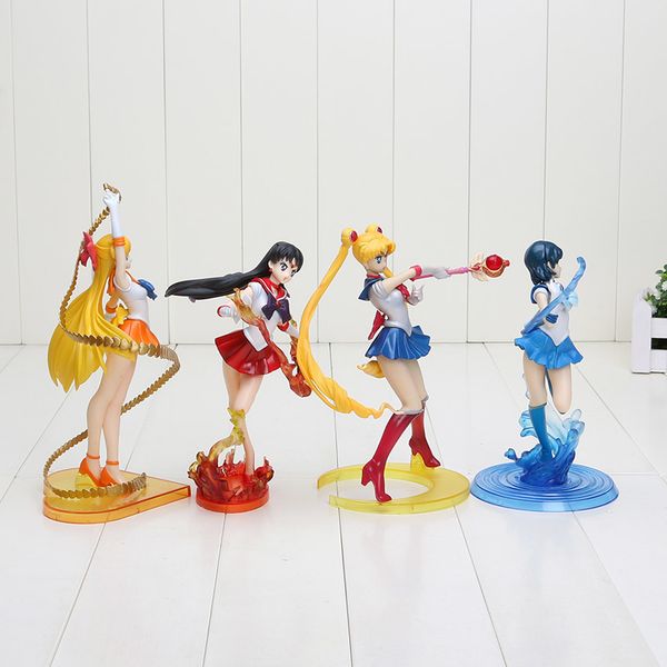 

8'' 20cm super sailor moon figure toys anime sailor mars jupiter venus 1 8 pvc action figure collectible model toys t200292h