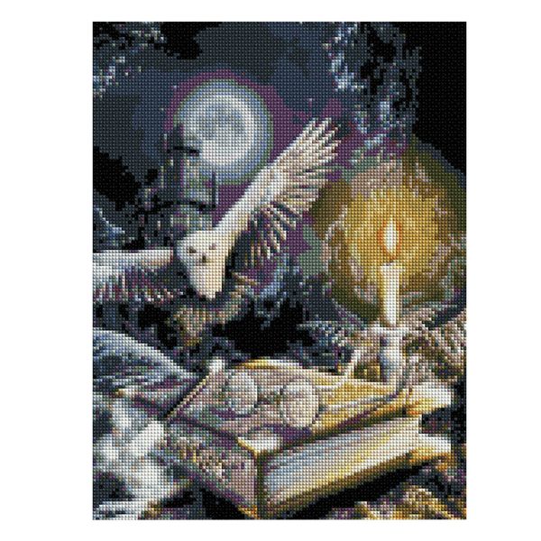 

round drill 5d diamond painting with tools owl pattern diy embroidery handmade