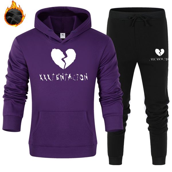 

men's hooded sportswear fashion letter printing hoodie jacket pants track suit men's casual 2-piece sweater, Gray