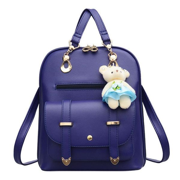 

autumn mini backpack famous brands new pu leather designer bear pendant girls popular shoulder bag soft back to school women's backpack