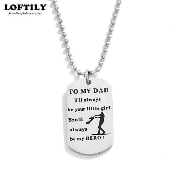 

pendant necklaces jewelry round engraved inspirational necklace stainless steel for man father dad christmas gift, Silver
