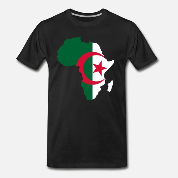 

algeria flag africa map t shirt men gift 100% cotton round collar family gift basic summer style standard