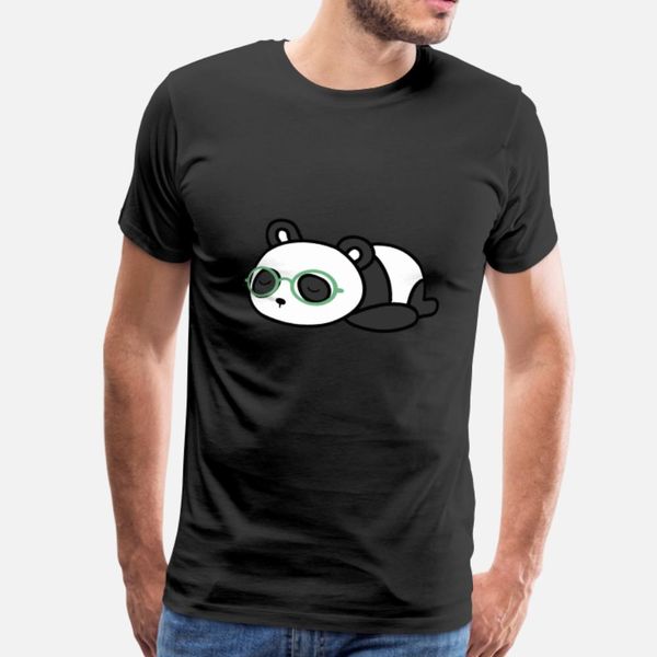 

cute nerd panda bear with geek glasses kawaii t shirt men design cotton round collar unique cute comical summer style novelty shirt