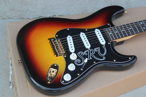 

factory custom tobacco sunburst electric guitar with rosewood fretboard,black pickguard,gold hardware,21 frets,can be customized