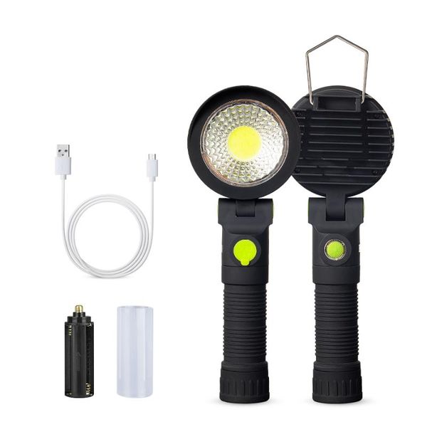

emergency working light usb charging dc5v abs cob working lamp portable camping lantern 18650*1/*3 battery not included