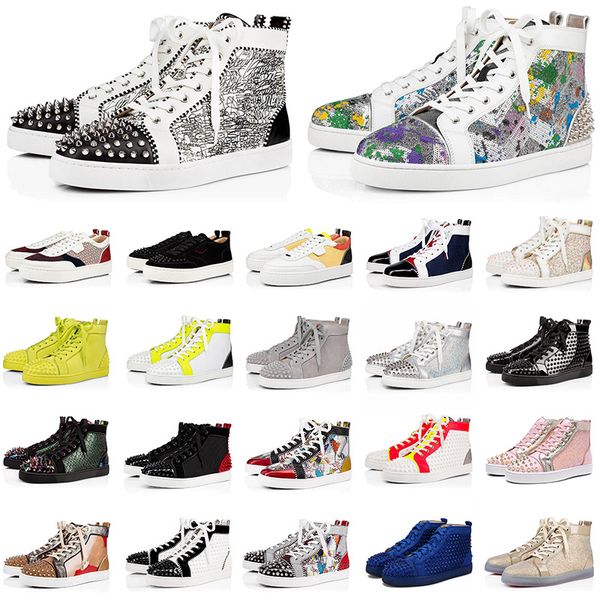 

with box authentic sneakers red bottoms casaul platform shoes for mens womens fashion trainers étoile vintage tripler party boots size us 13, Black