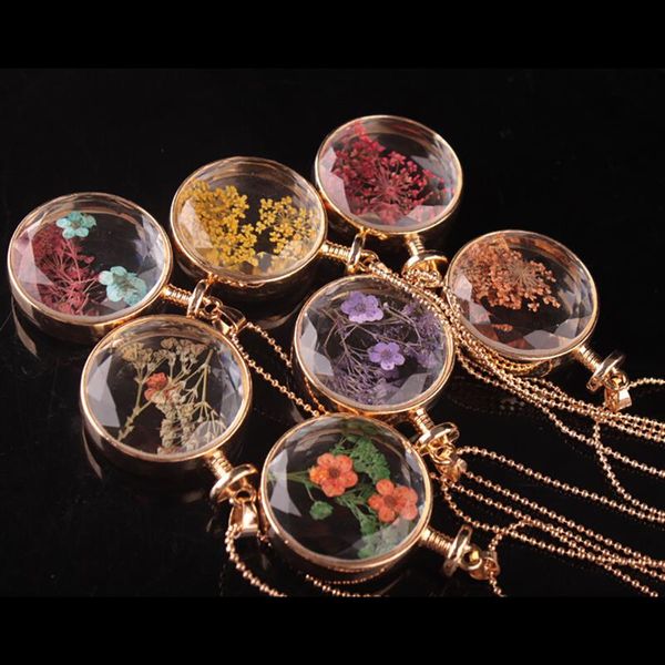 

1pc retro dried flower pendant necklace creative fashion charm necklace jewelry accessories for women girls valentine's day, Silver