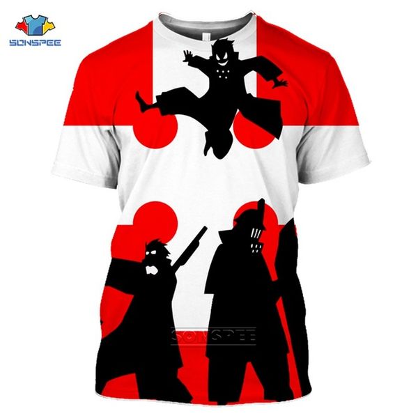 

japan anime fire force fire brigade of flames cute homme summer punk 3d print shirts comics plus size oversized men clothing