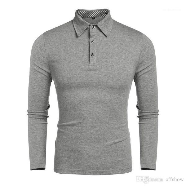 

polo shirts spring solid color turn down collar mens autumn business, White;black