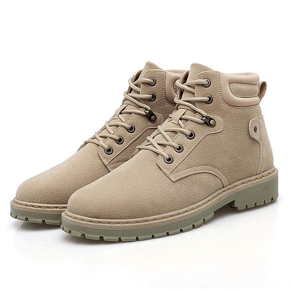 

taobo suede caseal men's boots khaki black handmade outdoor men classic shoes size 39-44 martin shoes