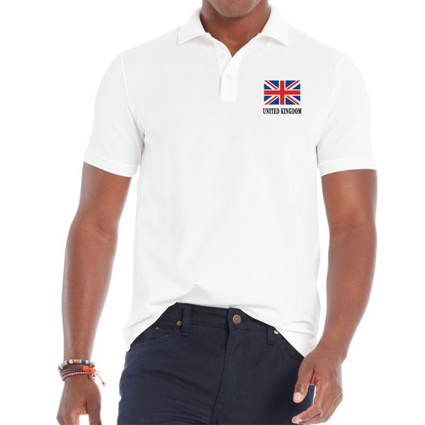 

men summer new short-sleeved cotton turndown collar shirt united kingdom national flag printed breathable cotton menwear, White;black