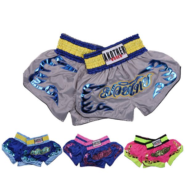 

men muay thai kick boxing shorts kids bjj kickboxing sanda fighting pants children boxeo grappling fitness trunks sportswear, Blue