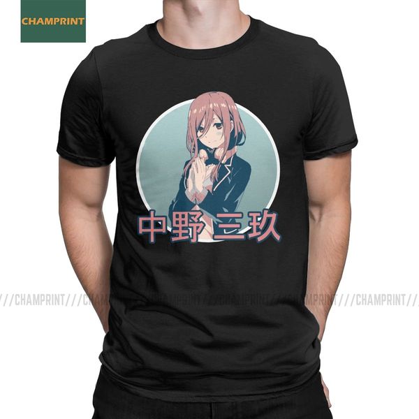 

men t-shirt miku the quintessential quintuplets cotton tee shirt short sleeve nakano miku ichika hanayome manga anime t shirt