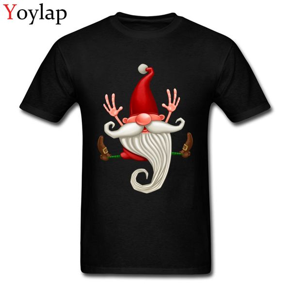 

funny design men t-shirt boy's cotton tees christmas santa claus jumping print short sleeve o-neck summer/fall clothes